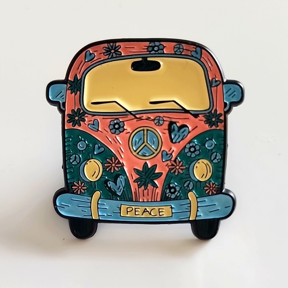 Hippie Bus PEACE SIGN 70s Pin BROOCH #2